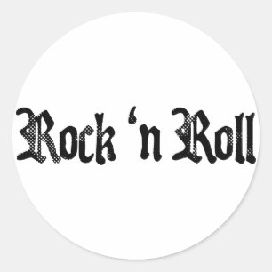 rock n roll classic round sticker