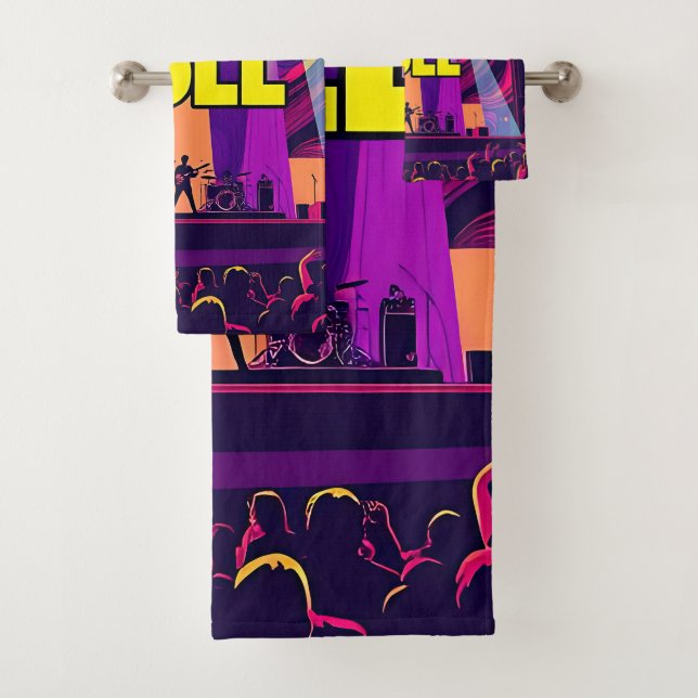 Rock n Roll Concert Stage Bath Towel Set (Insitu)