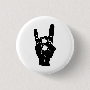 Rock n Roll Devil Horns 1 Inch Round Button
