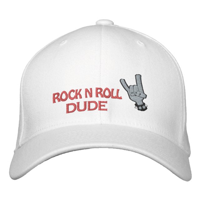 ROCK N ROLL DUDE Casquette brodé (Devant)