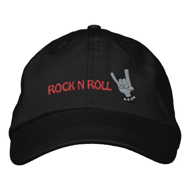 ROCK N ROLL Embroidered Hat (Front)