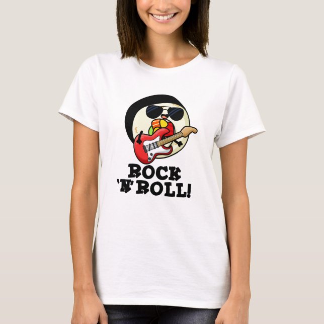 Rock n Roll Funny Sushi Roll Pun  T-Shirt (Front)