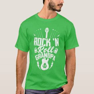 Rock n Roll Grandpa Rock Band Guitar Music family T-Shirt