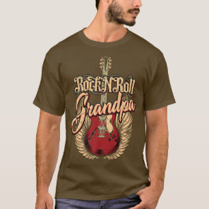 Rock n Roll Grandpa Vintage Guitar Player1081 T-Shirt