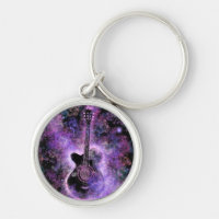 Rock N Roll Guitar Keychain Modern Musical Gift