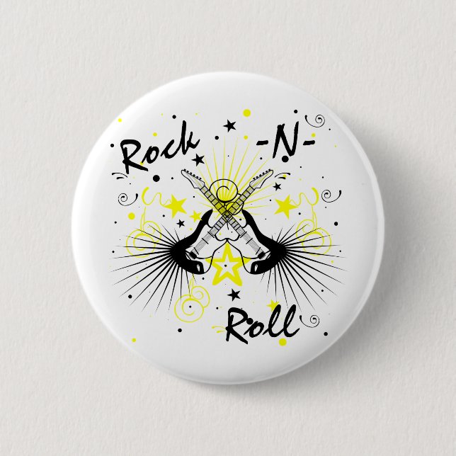 Rock n Roll Guitars 2 Inch Round Button (Front)