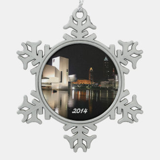 Rock n' Roll Hall of Fame, Cleveland Snowflake Snowflake Pewter Christmas Ornament