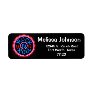 Rock n Roll Music Neon Sign Look Return Address