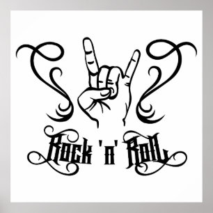 Rock 'n' Roll Music Symbol  Poster