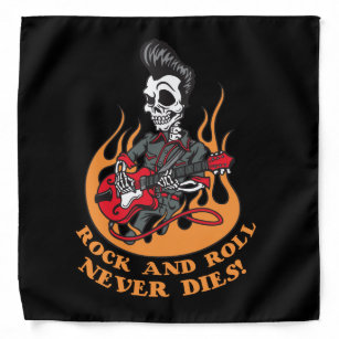Rock N Roll Never Dies Biker Dew Rag Bandana