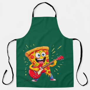 **Rock ’n’ Roll Pizza – Funny Guitar-Playing Slice Apron