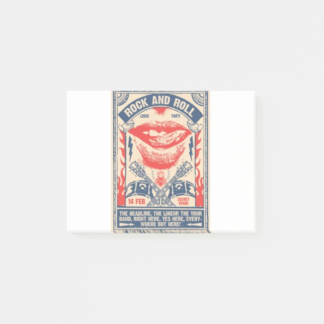 rock n roll post-it notes (Front)