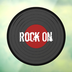 Rock N Roll Record Customizable Window Cling