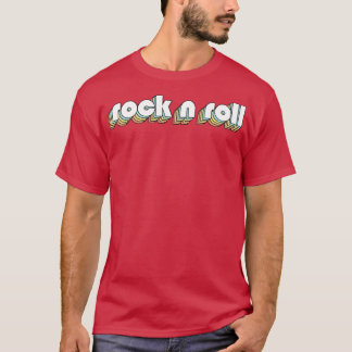 Rock n Roll Retro Rainbow Typography Faded Style T-Shirt