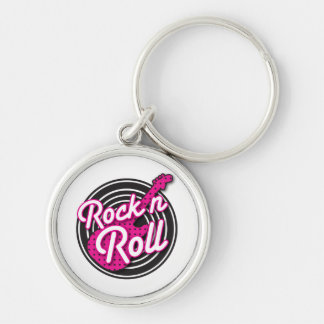Rock N Roll rockabilly record design Keychain