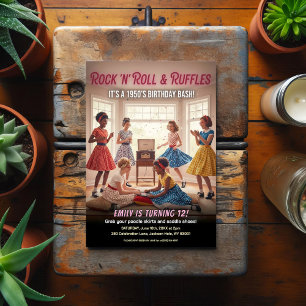 Rock 'n' Roll Ruffles 1950s Birthday Party Postcard