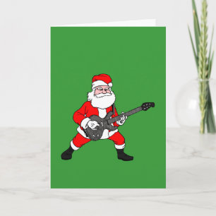 Rock N Roll Santa Claus Holiday Card