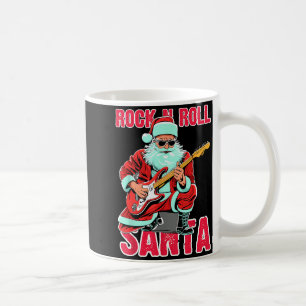 Rock N Roll Santa Playing Guitar Christmas  Coffee Mug