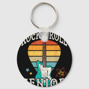 Rock N Roll Senior 25 Vintage Cool Graduate 2025 G Keychain