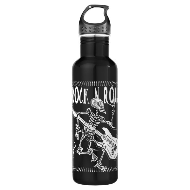 Rock N Roll, Skeleton 710 Ml Water Bottle (Front)