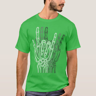 Rock n Roll Skeleton Hand Sign Vintage Rock Lover T-Shirt