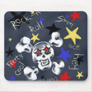 Rock-N-Roll Skull 1980's catch phrase mouse pad