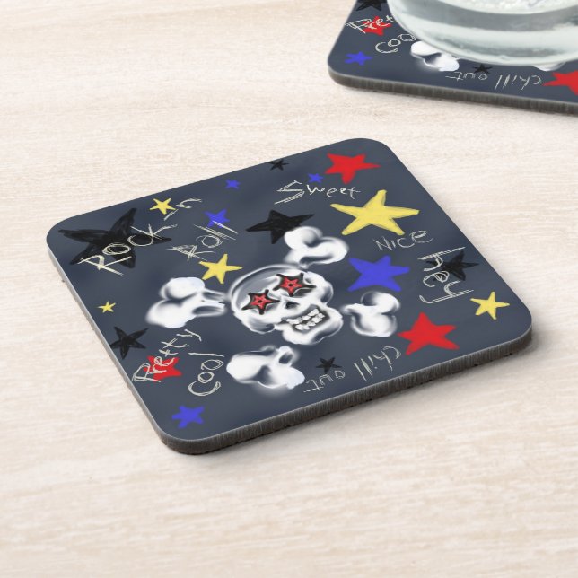 Rock-N-Roll Skull, coasters (Left Side)