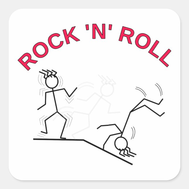 Rock 'N' Roll Square Sticker (Front)