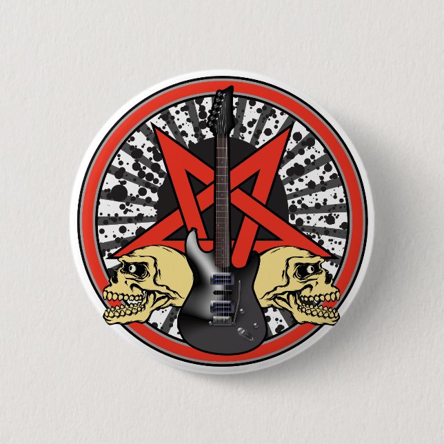 Rock n Roll Star 2 Inch Round Button (Front)
