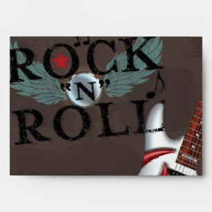Rock N Roll Star Grunge Birthday Party Invitation Envelopes