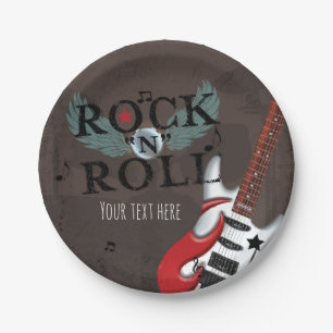 Rock N Roll Star Grunge Birthday Party Paper Plate