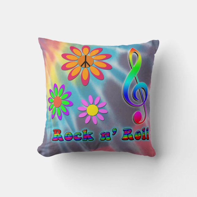 Rock n' Roll Throw Pillow (Front)