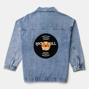 Rock n Roll vinyl record custom denim jeans jacket