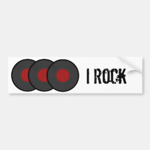 Rock N Roll Vinyl Records Bumper Sticker