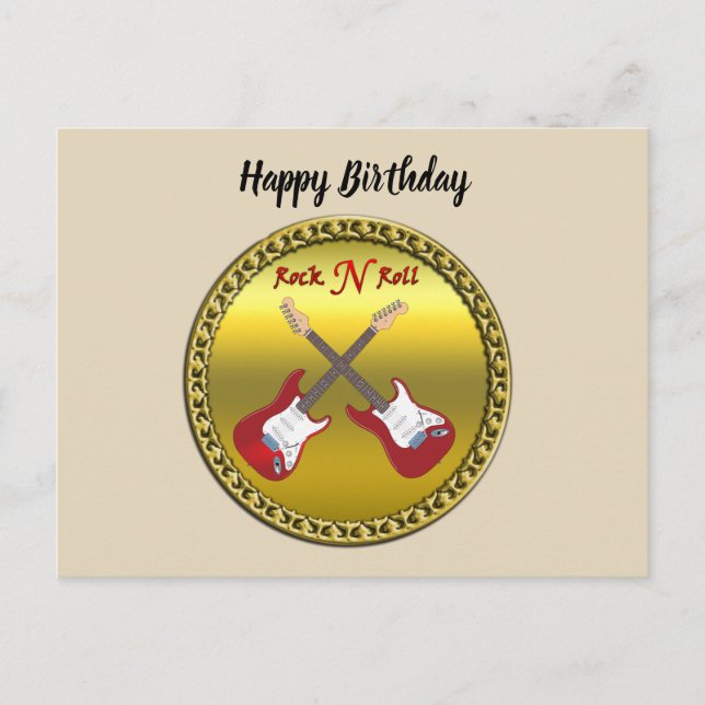 Rock N roll with electric guitars Postcard (Front)