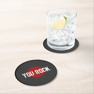Rock N Roll YOU ROCK  Round Paper Coaster