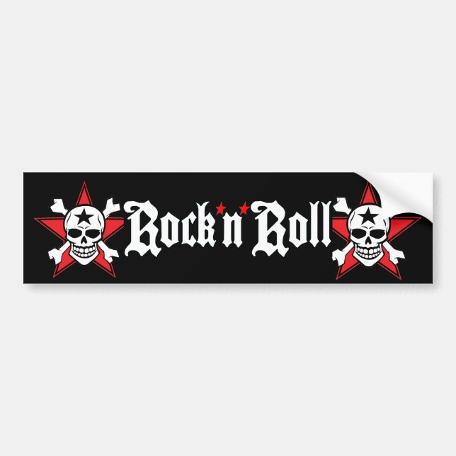 Rock N Skull Bumper Sticker (Front)