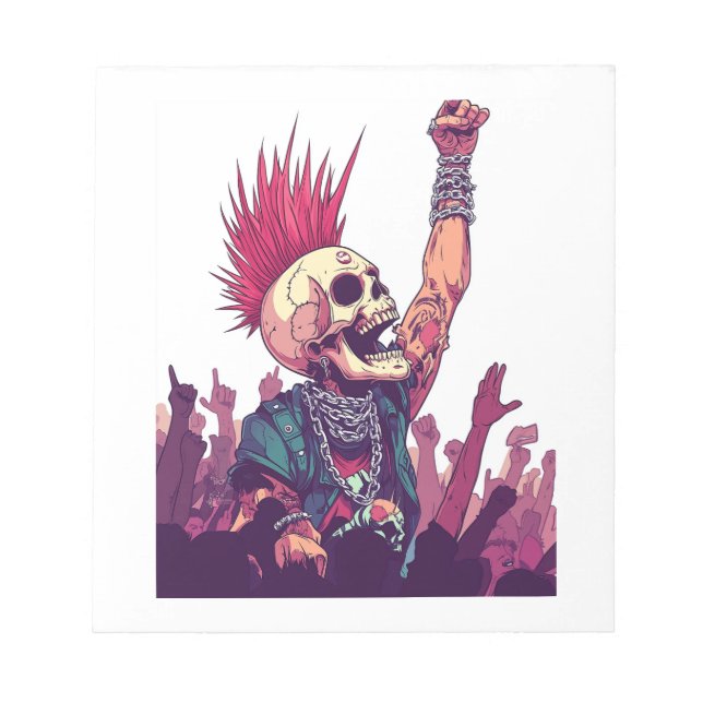Rock N� Skull � Funny Punk Skeleton Concert Notepad (Front)