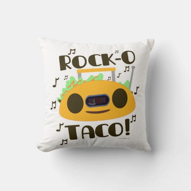 Rock-O Musical Taco Throw Pillow (Front)
