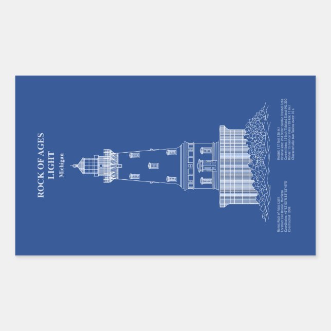 Rock of Ages Lighthouse - Michigan – AD Sticker (Front)