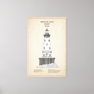 Rock of Ages Lighthouse - Michigan - SBD Canvas Print