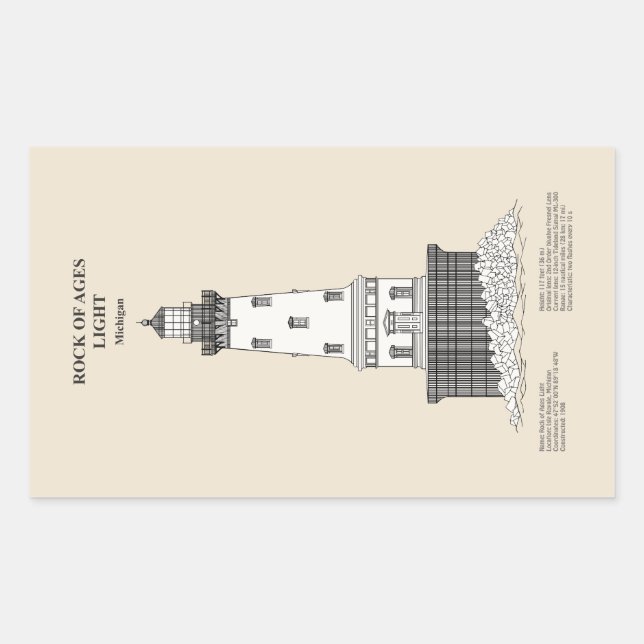 Rock of Ages Lighthouse - Michigan - SBD Sticker (Front)