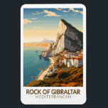 Rock of Gibraltar Travel Art Vintage Magnet<br><div class="desc">Rock of Gibraltar in a vector art style. The Rock of Gibraltar is a monolithic limestone promontory located in the British territory of Gibraltar,  near the southwestern tip of Europe on the Iberian Peninsula.</div>