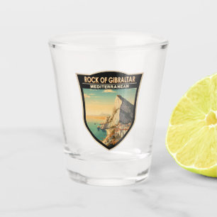 Rock of Gibraltar Travel Art Vintage Shot Glass