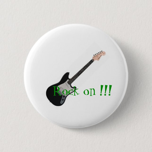 Rock on 2 inch round button (Front)