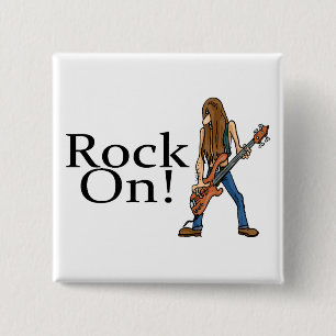 Rock On! 2 Inch Square Button