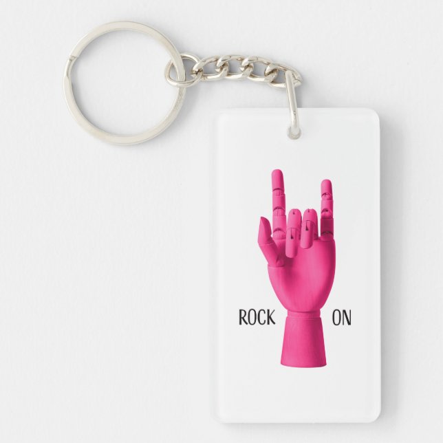 Rock On! Acrylic Keychain (Front)