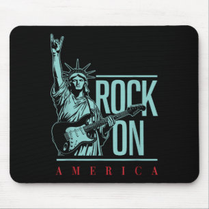 Rock On America 4th Of July Vintage Statue Of Libe Mouse Pad