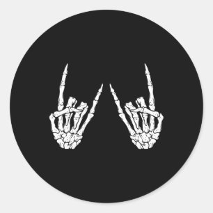 Rock On Band Rock And Roll Halloween Costume Men W Classic Round Sticker
