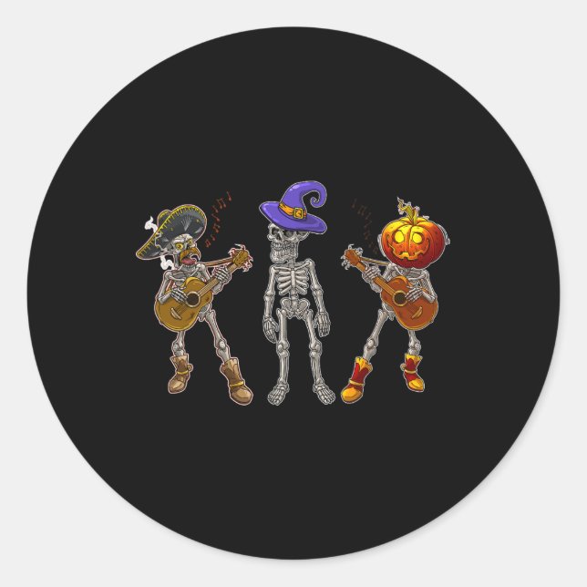 Rock On Band Rock And Roll Men Women Halloween Cos Classic Round Sticker (Front)
